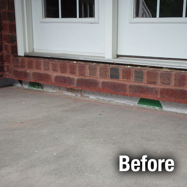 Cleveland – East Concrete Porch Leveling - Before